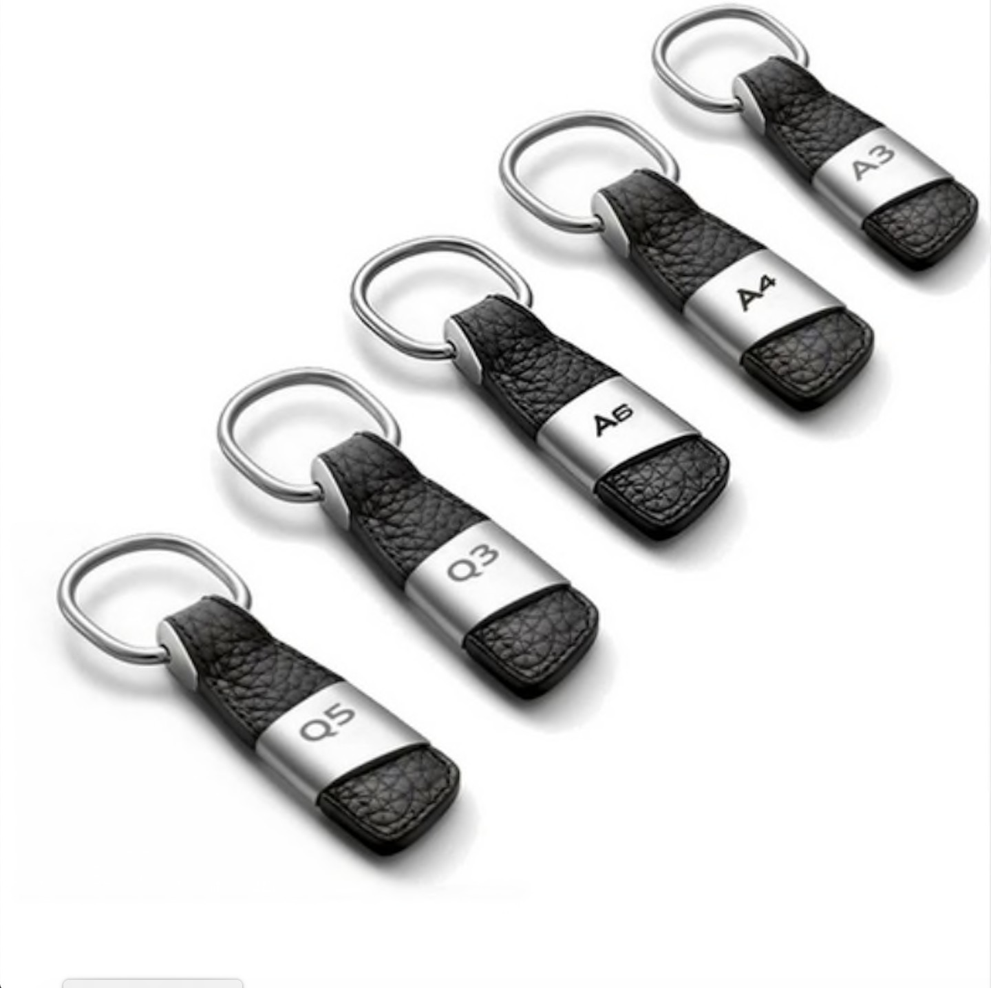 VILLSION 2PCS Cuir véritable Audi Porte-clés Accessoires Voiture Porte-Clef